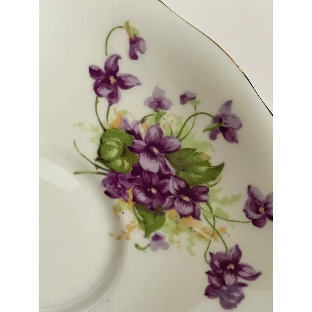 Radfords Tea Cup & Saucer, Purple Violets Teacup and Saucer, English